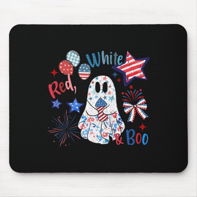 4th Of July Independence Day Funny Patriotic Spook Mouse Pad (Front)