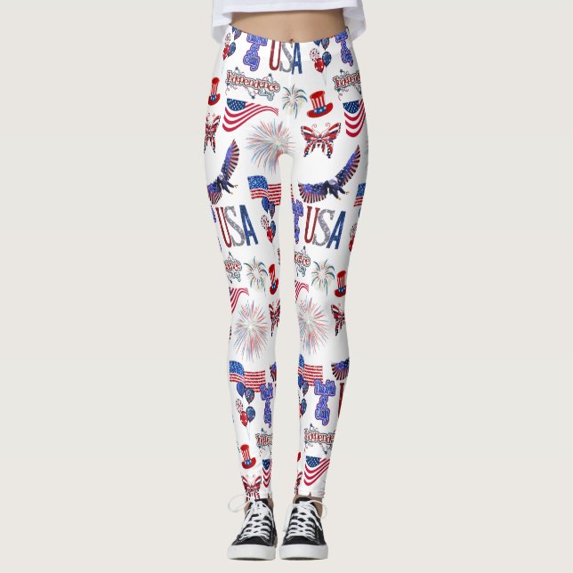 4th of July Independence Day Leggings (Front)