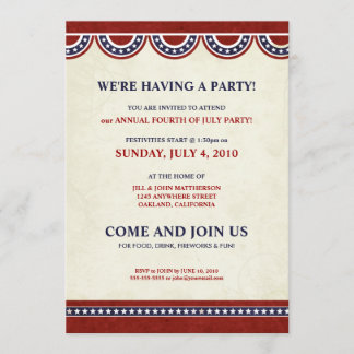 4th of July Independence Day | Party Invitations