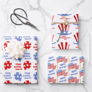 4th of July Independence Day Patriotic America Wrapping Paper Sheet
