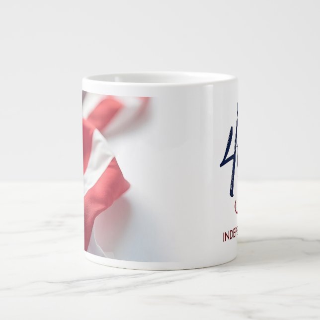 4th of July Independence Day Patriotic Design Large Coffee Mug (Front)