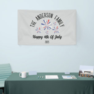 4th of July Independence Day Personalized Name Banner