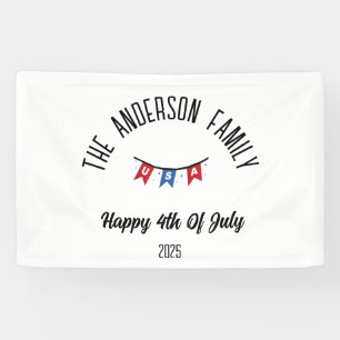 4th of July Independence Day Personalized Name Banner
