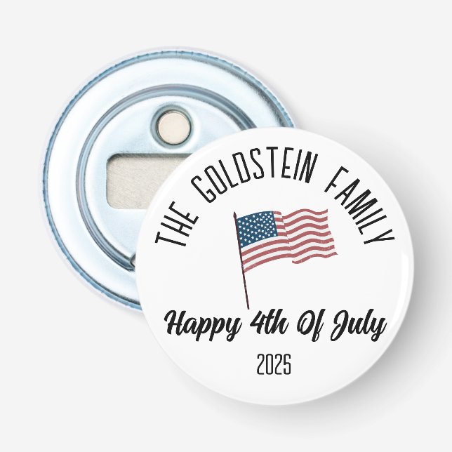 4th of July Independence Day Personalized Name Bottle Opener (Front)
