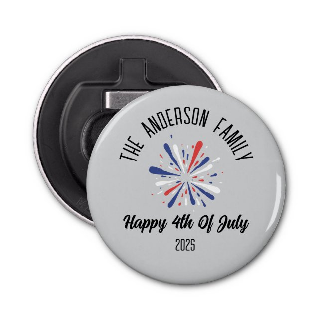 4th of July Independence Day Personalized Name Bottle Opener (Front)