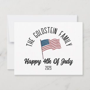 4th of July Independence Day Personalized Name Holiday Card