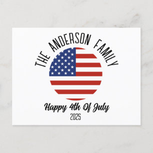 4th of July Independence Day Personalized Name Holiday Postcard