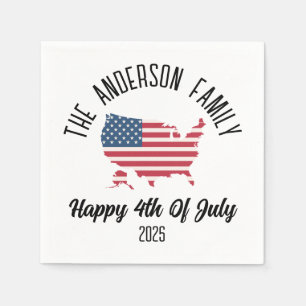 4th of July Independence Day Personalized Name Napkin