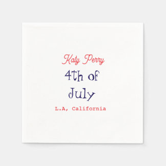 4th of july independence day red blue name city pa napkin