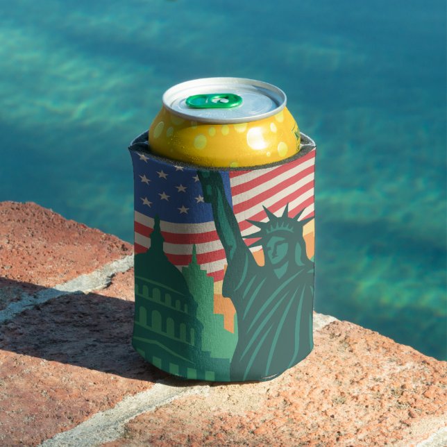 4Th Of July Independence Day Statue Of Liberty Can Cooler (In Situ Pool)