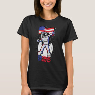 4th Of July Independence Day Us Flag Astronaut Dib T-Shirt