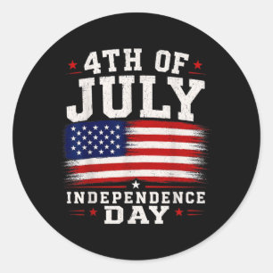 4th Of July Independence Day Usa Flag American Classic Round Sticker