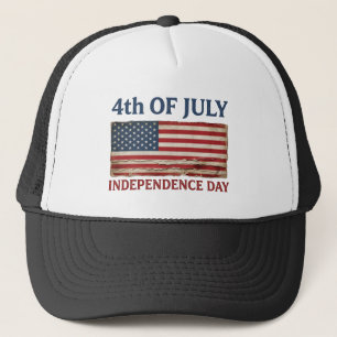 4th of July Independence Day Vintage American Trucker Hat