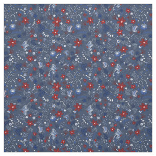 4th of July, Independence Patriotic Red White Blue Fabric
