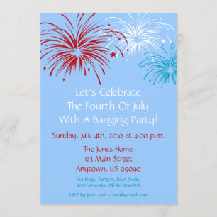 4th Of July Invitation (Star Spangled Fireworks)