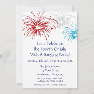 4th Of July Invitation (Star Spangled Fireworks)