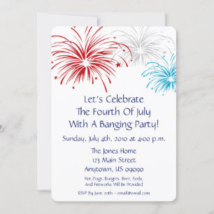 4th Of July Invitation (Star Spangled Fireworks)