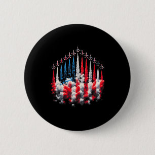 4th Of July Jet American Flag Patriotic Usa For Me 2 Inch Round Button
