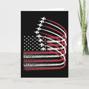 4th Of July Jet American Flag Patriotic Usa For Me Card