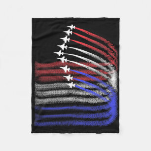 4th Of July Jet American Flag Patriotic Usa For Me Fleece Blanket