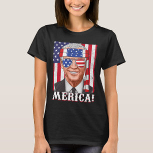 4th Of July Joe Biden Merica USA Flag  T-Shirt