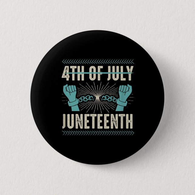 4th Of July Juneteenth Independence Day Black Hist 2 Inch Round Button (Front)