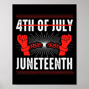 4th of july juneteenth independence day black poster