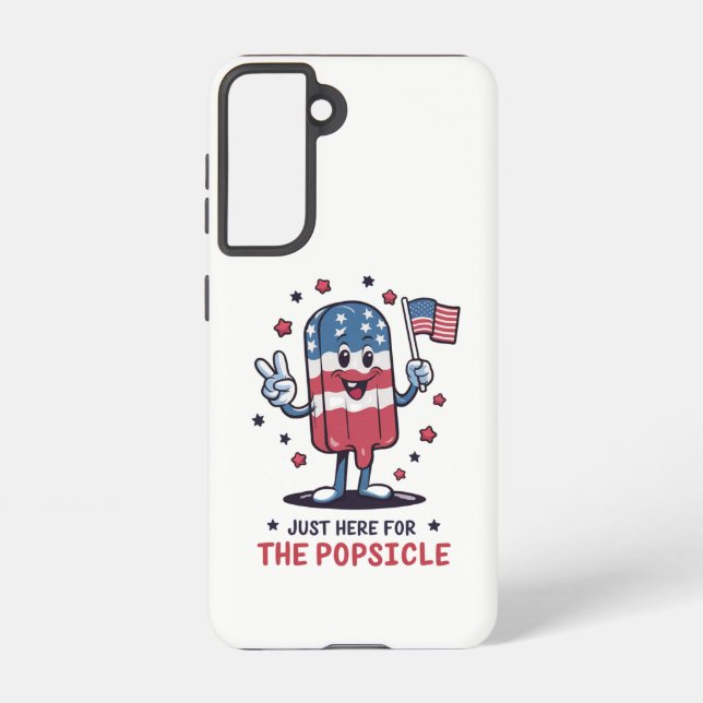 4th Of July Just Here For The Popsicle Patriotic Samsung Galaxy S21 Case (Back)