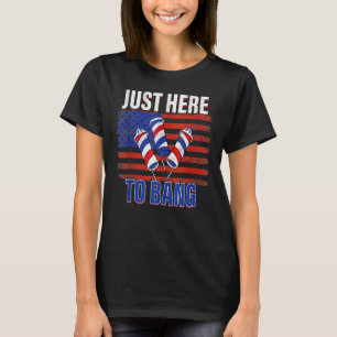 4th Of July Just Here To Bang Fireworks Men Women T-Shirt