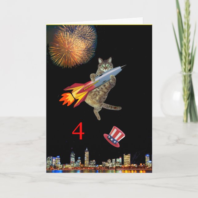 4th of July Kitty Card (Front)