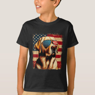4th Of July Labrador Retriever Usa American Flag P T-Shirt