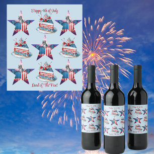 4th of July "Land of The Free" Labels