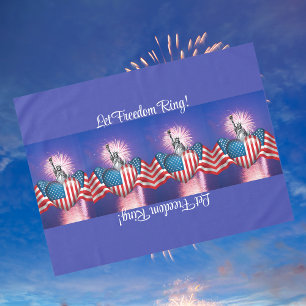4th of July "Let Freedom Ring" Table Cloth