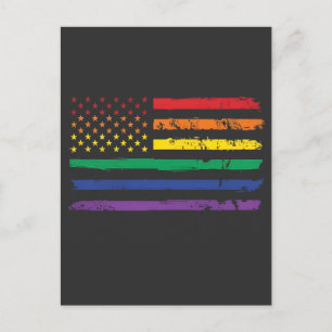 4th Of July LGBTQ Pride Flag American LGBT   Holiday Postcard