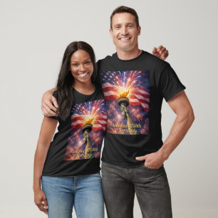 4th of July Liberty Torch Fireworks USA 250th T-Shirt