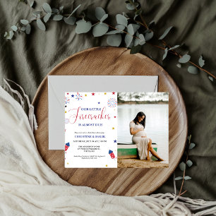 4th of July Little Firecracker Baby Shower Invitation