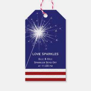 4th of July Love Sparkles Red White & Blue Gift Tags