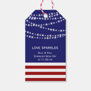 4th of July Love Sparkles with Twinkle Lights Gift Tags