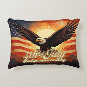 4th of July – Majestic Eagle & Fireworks Tribute🦅 Accent Pillow