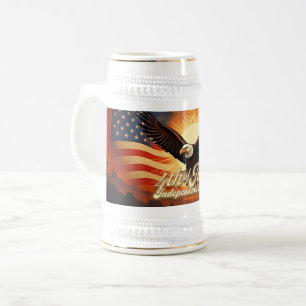 4th of July – Majestic Eagle & Fireworks Tribute🦅 Beer Stein