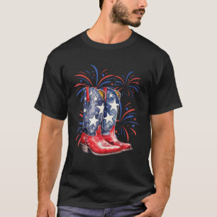 4th of July Memorial Day Holiday Patriotic Cowboy  T-Shirt