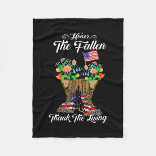 4th Of July Memorial Day Veteran Honour Fleece Blanket
