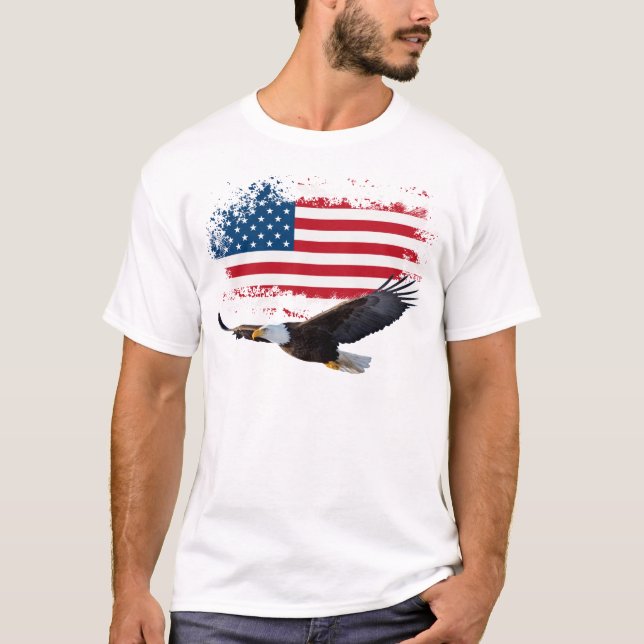 4th of July Men's White T-shirt. T-Shirt (Front)