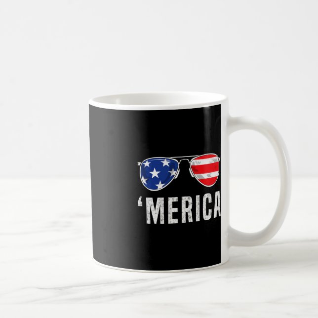 4th Of July Merica American Flag Sunglasses Boys G Coffee Mug (Right)