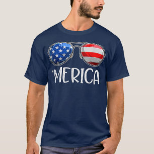 4th Of July Merica American Flag Sunglasses Men Wo T-Shirt