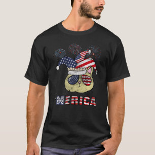 4th Of July Merica Cat Jester Hat Usa American Fla T-Shirt