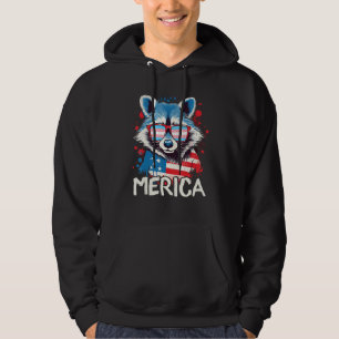 4th Of July Merica  Raccoon Transgender Sunglasses Hoodie