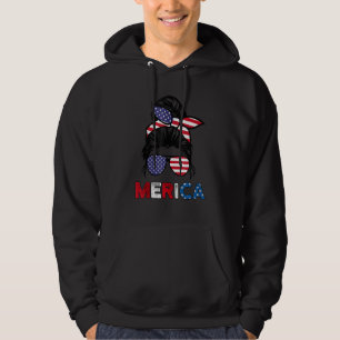 4th Of July Merica Sunglasses Classy Mom Life Mess Hoodie
