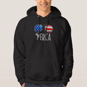 4th Of July MERICA Sungles All America USA Flag Hoodie