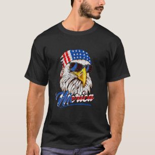 4th Of July Merica Usa Flag Bald Eagle Patriotic V T-Shirt